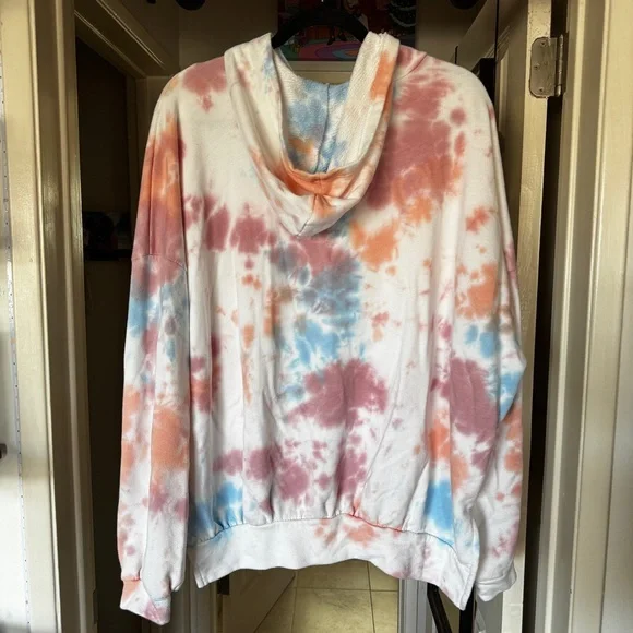 Women’s Small Oversized Colorful Tie-Dye Hoodie - Picture 3 of 5